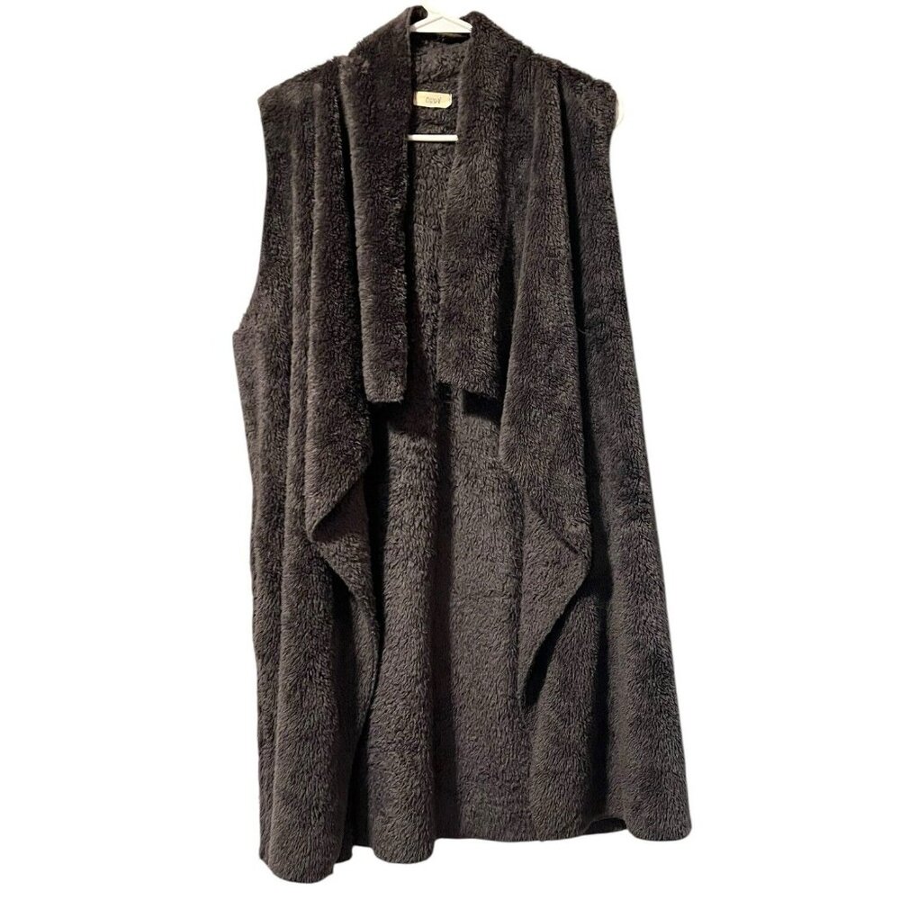 ODDY Anthropologie Soft Gray Cardigan Sleeveless Pockets Long‎ Tunic Medium City